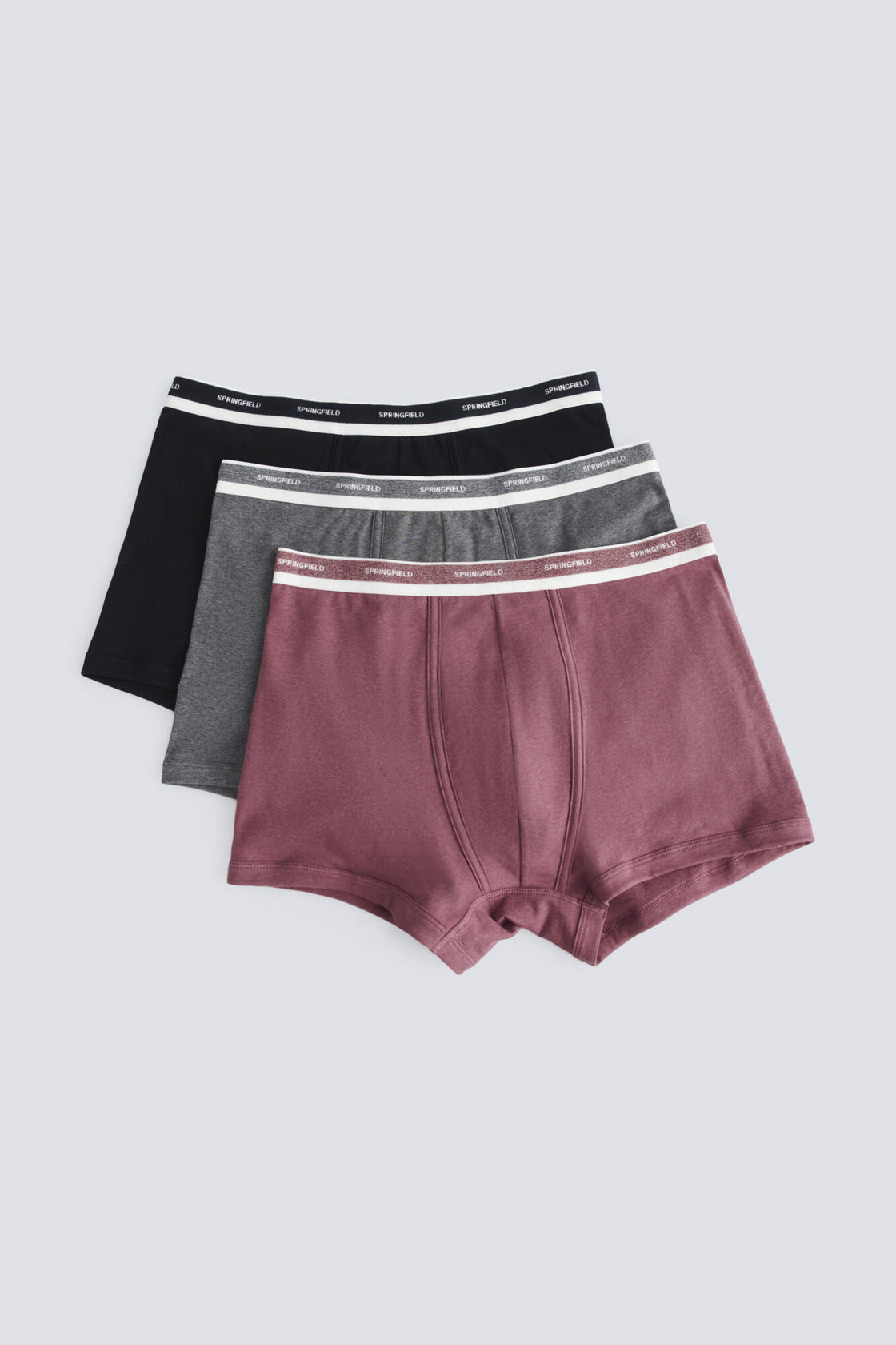 M 3 PACK PLAIN MELANGE BASIC BOXERS