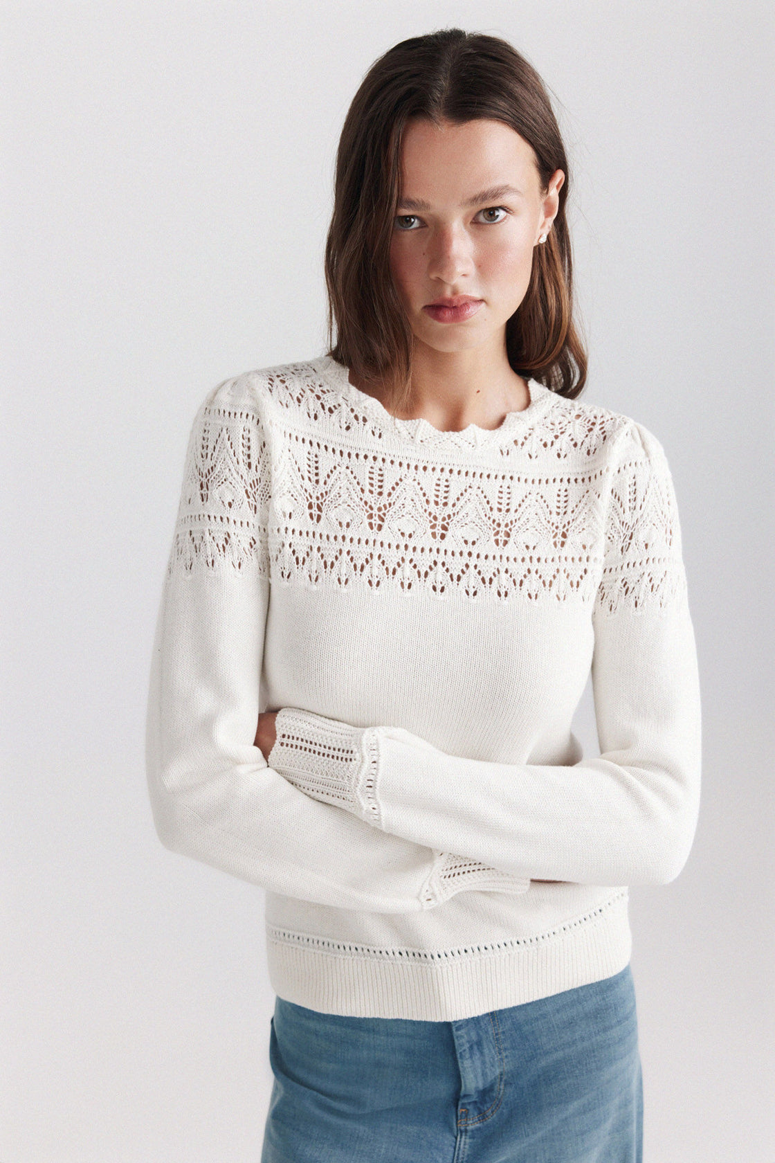 W POINTELLE SWEATER