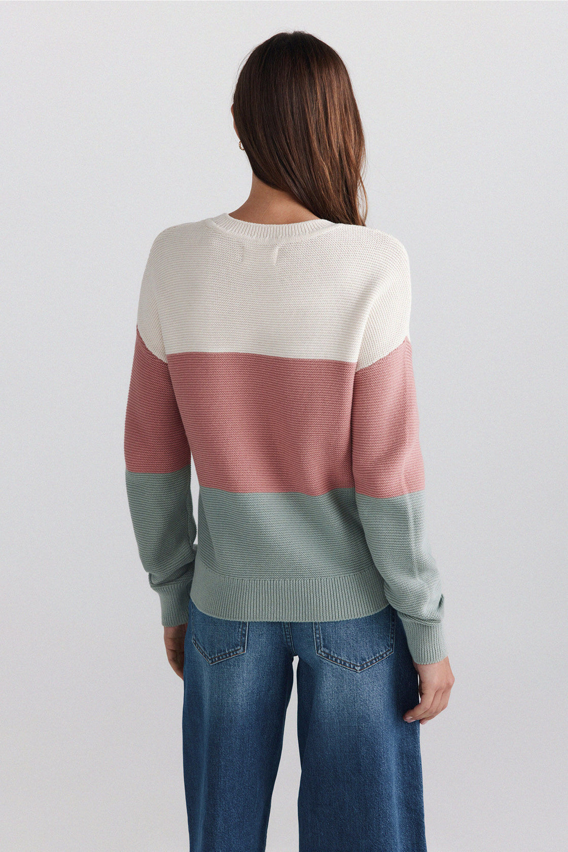 W COLOR BLOCK STRUCTURED SWEATER
