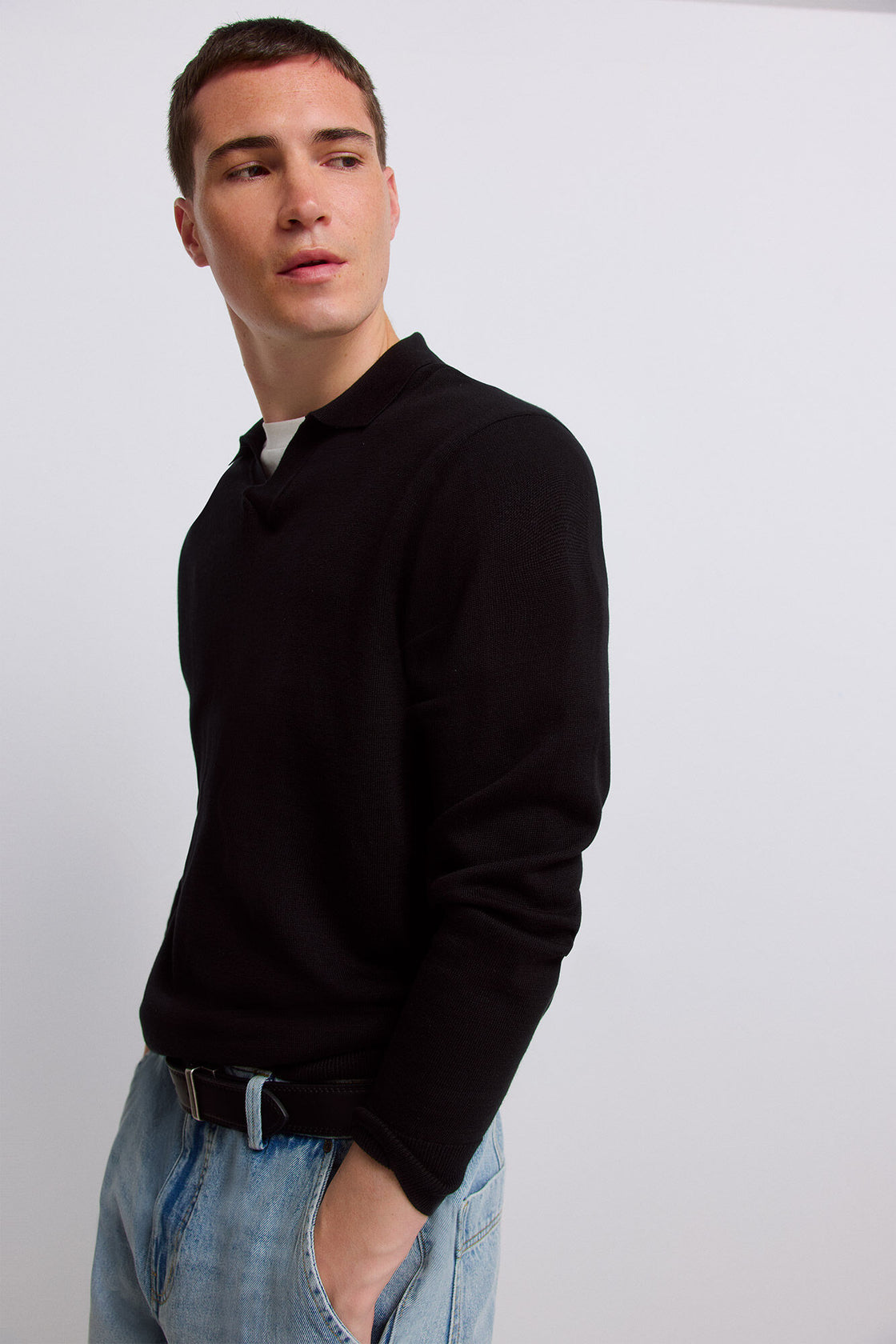 M RESORT COLLAR L/S POLO