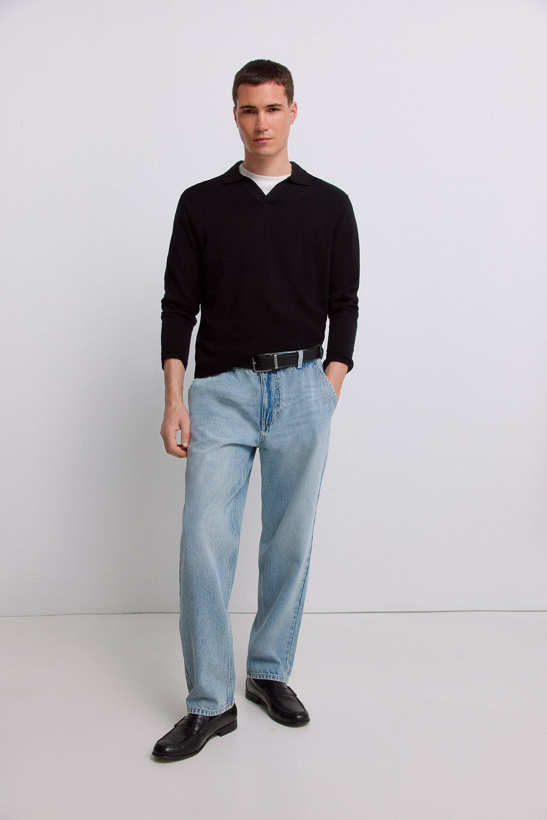 M RESORT COLLAR L/S POLO