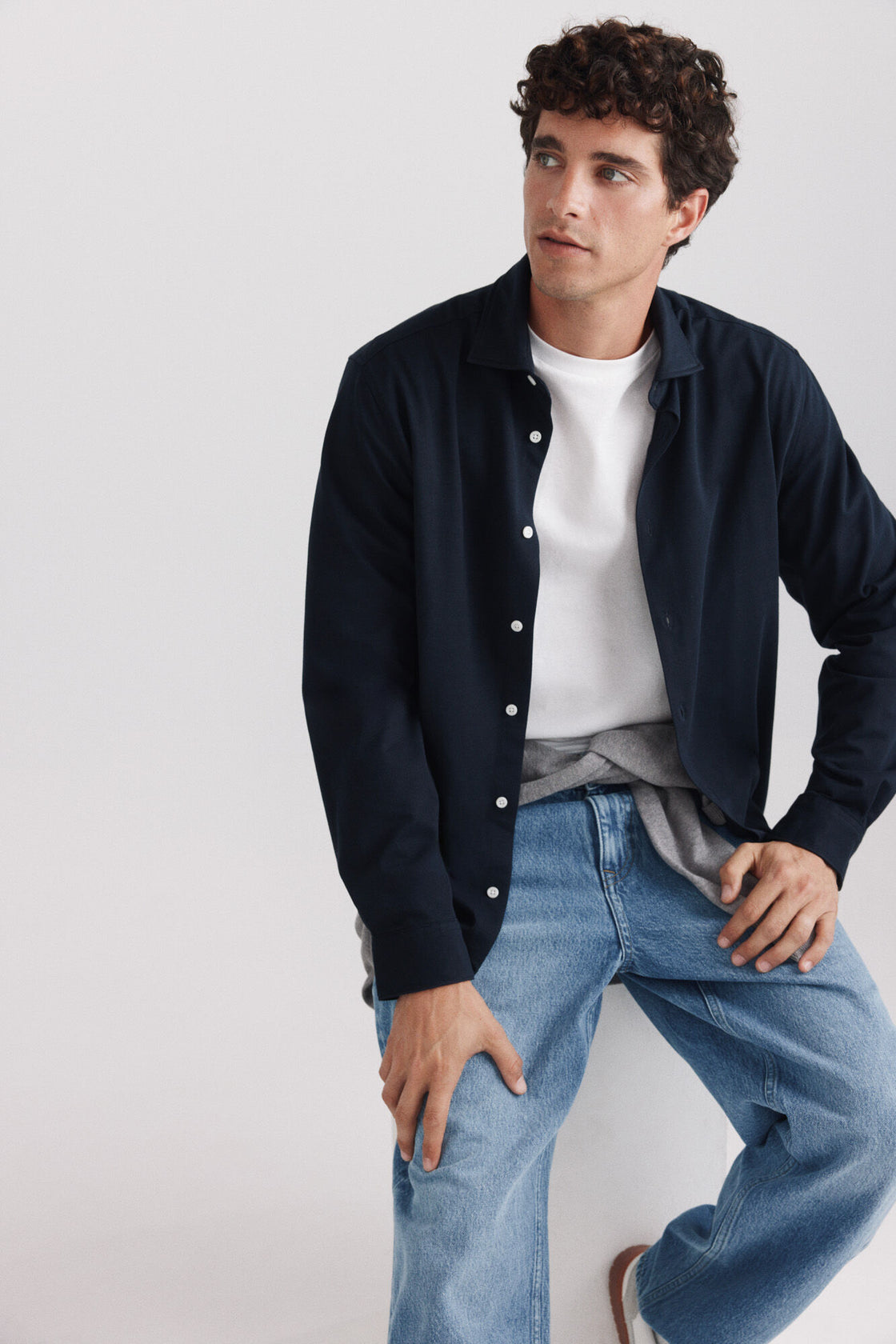M EASY CARE QUICK DRY  NON IRON L/S SHIRT