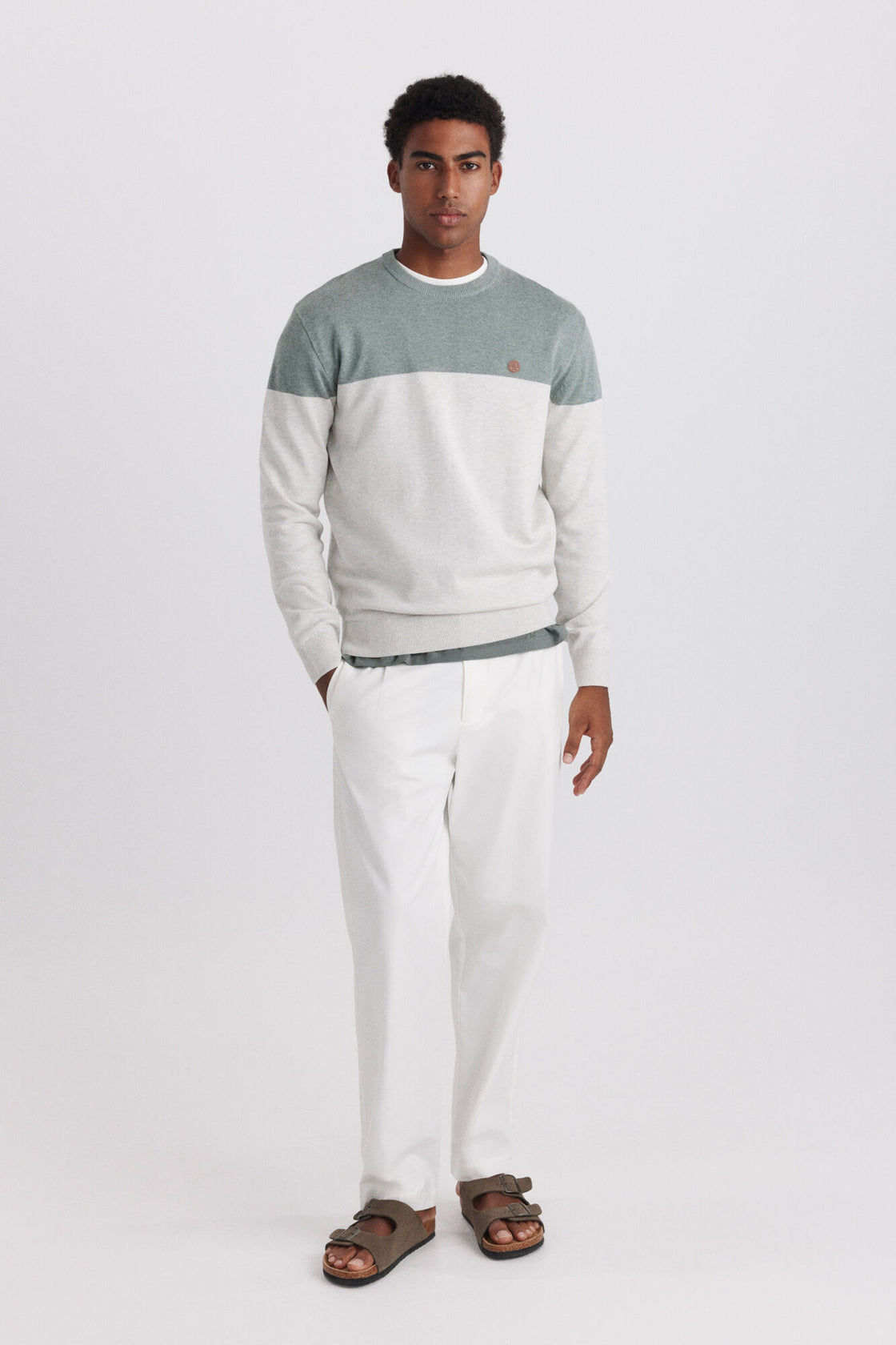 M CREW NECK COLOR BLOCK PULLOVER GG12