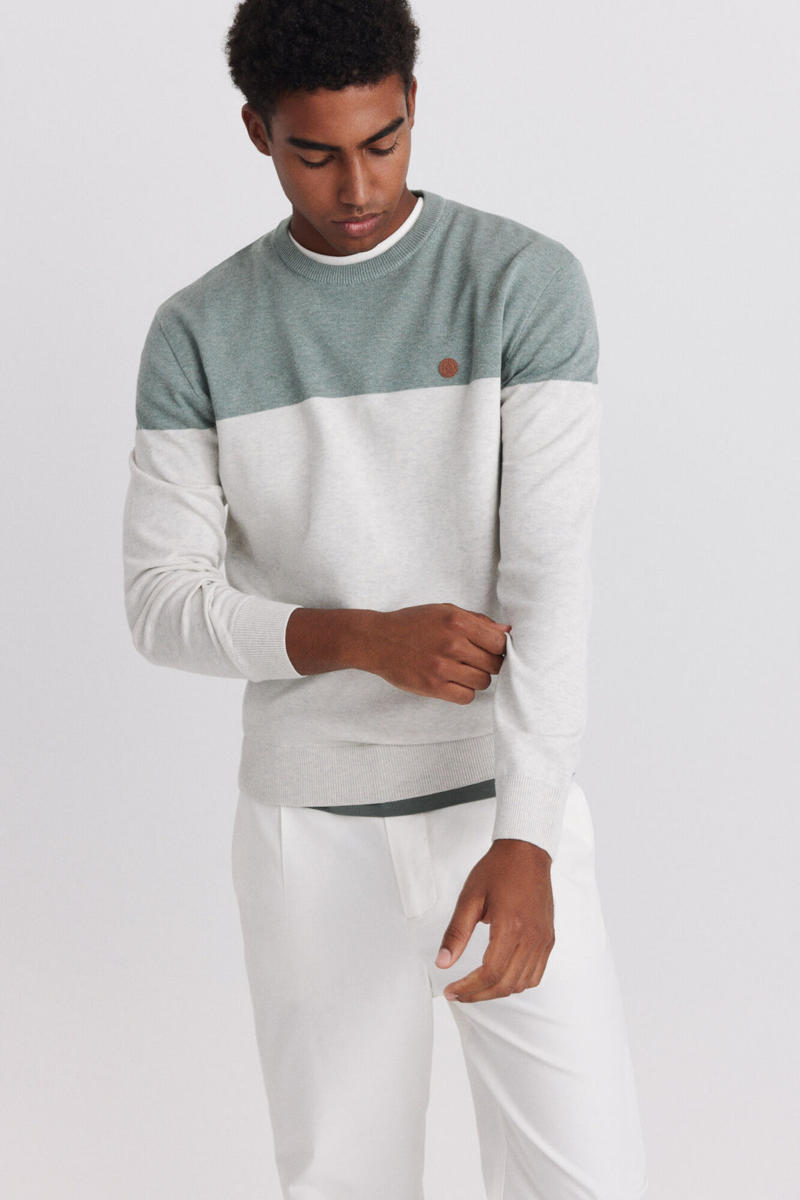 M CREW NECK COLOR BLOCK PULLOVER GG12