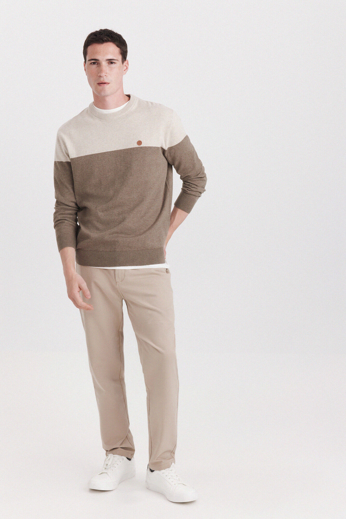 M CREW NECK COLOR BLOCK PULLOVER GG12