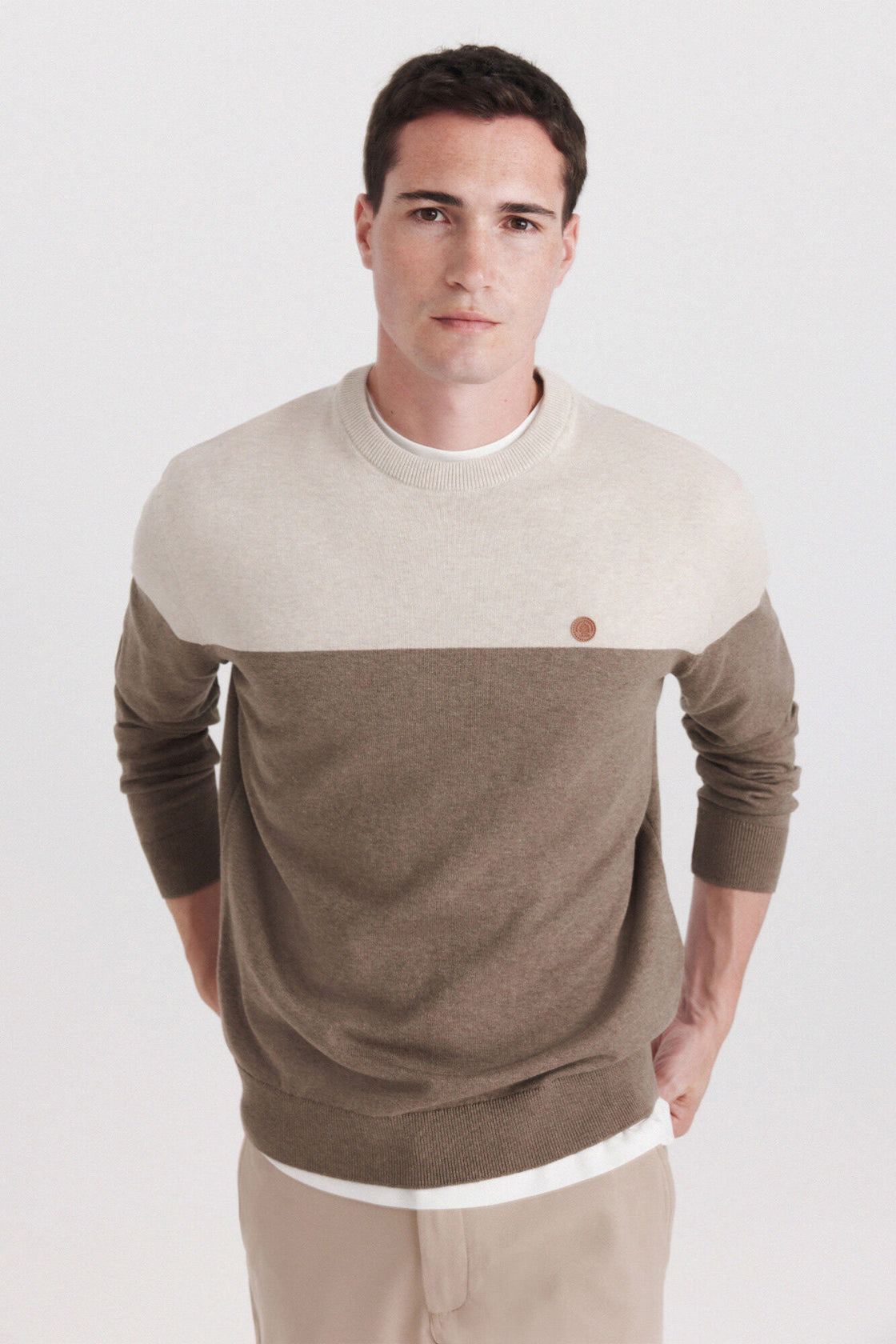 M CREW NECK COLOR BLOCK PULLOVER GG12