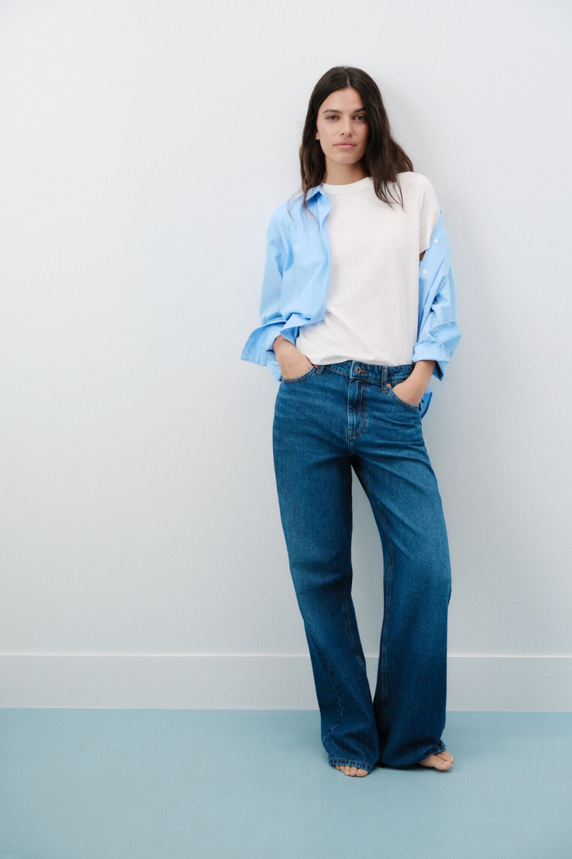 W BASIC WIDE LEG JEANS