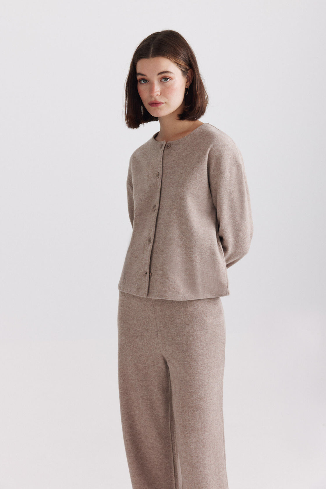 W BUTTONED KNIT JACKET