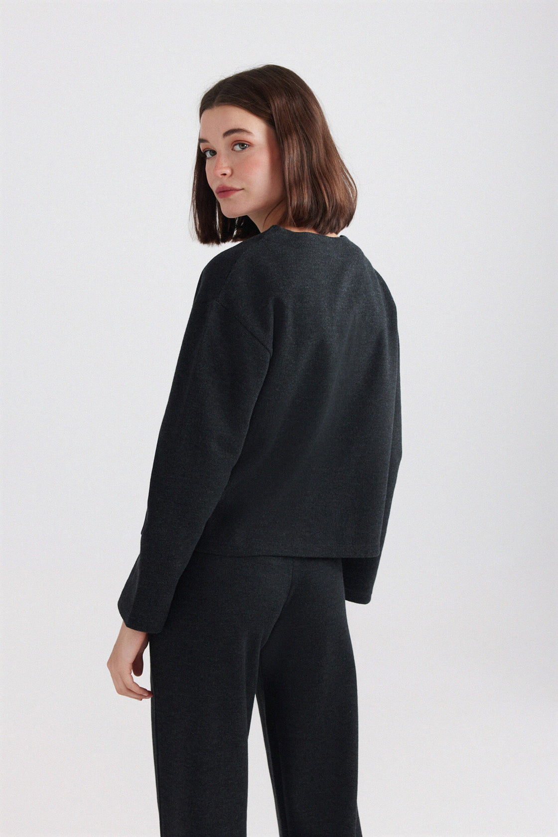 W BUTTONED KNIT JACKET