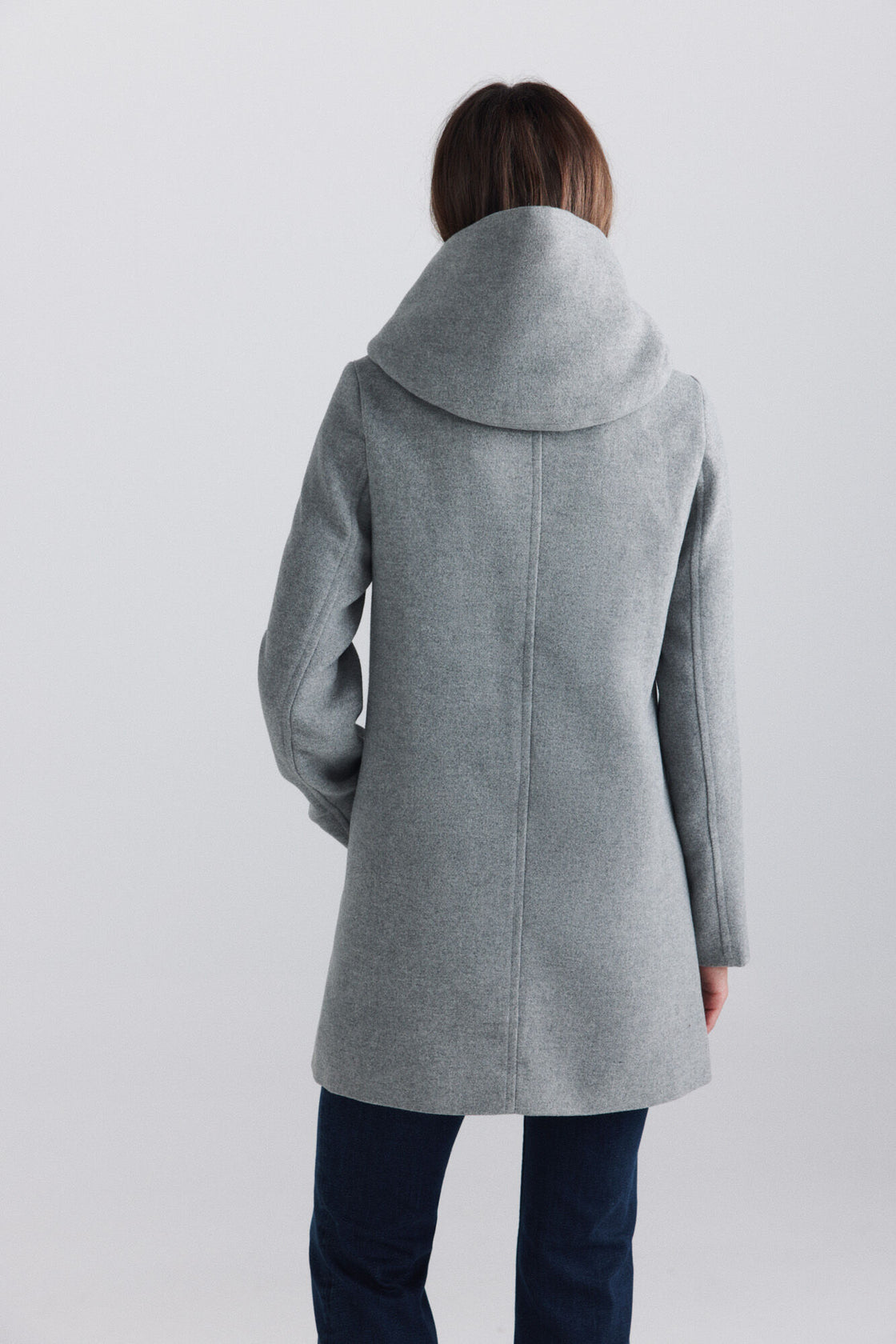W BUTTONED WOOL COAT