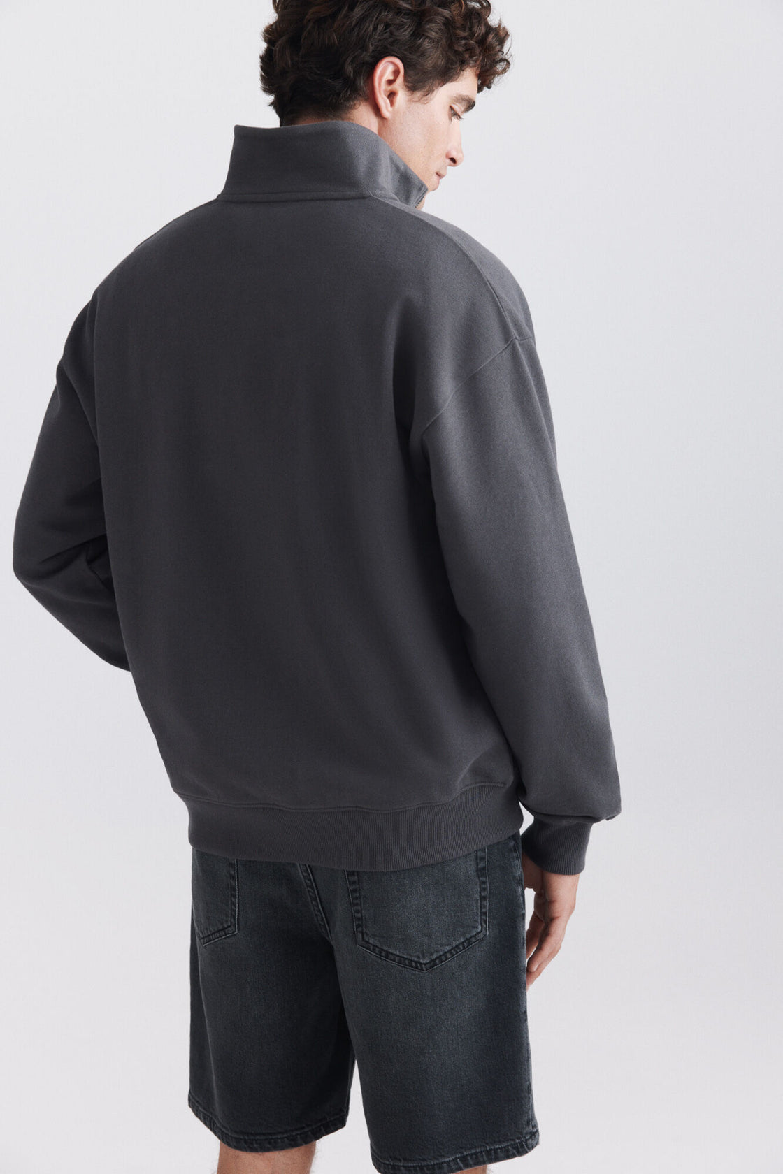 M ZIP UP COLLAR BASIC SWEATSHIRT