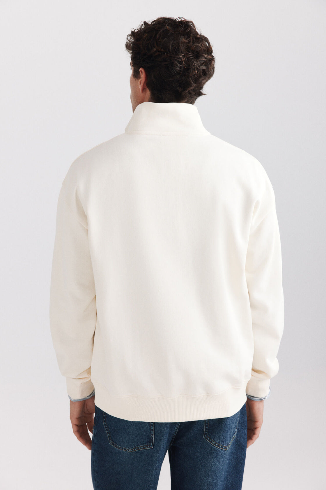 M ZIP UP COLLAR BASIC SWEATSHIRT