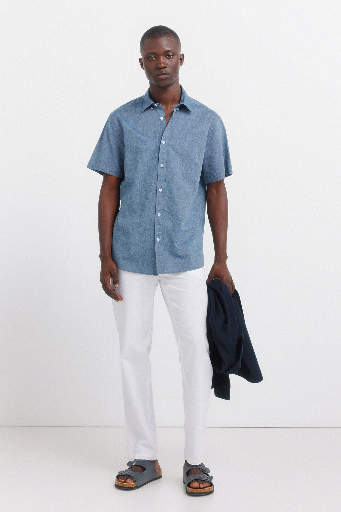 M LINEN BASIC SHORT SLEEVE
