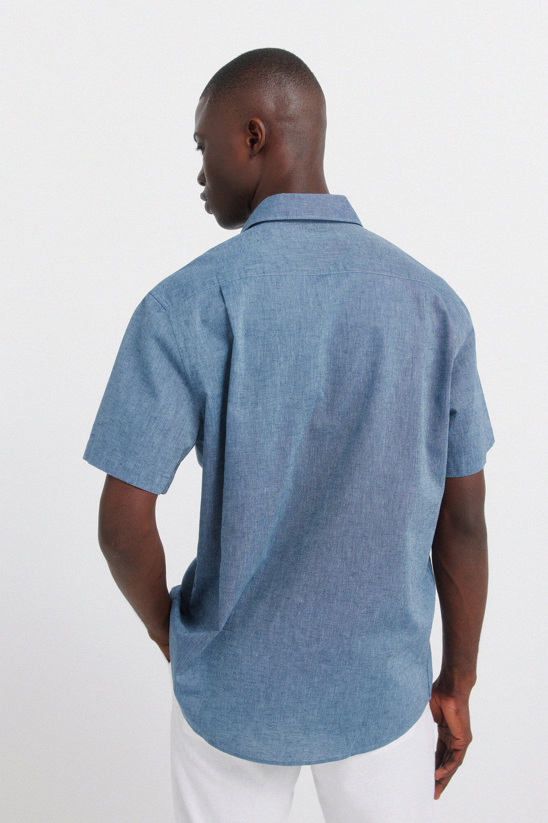M LINEN BASIC SHORT SLEEVE