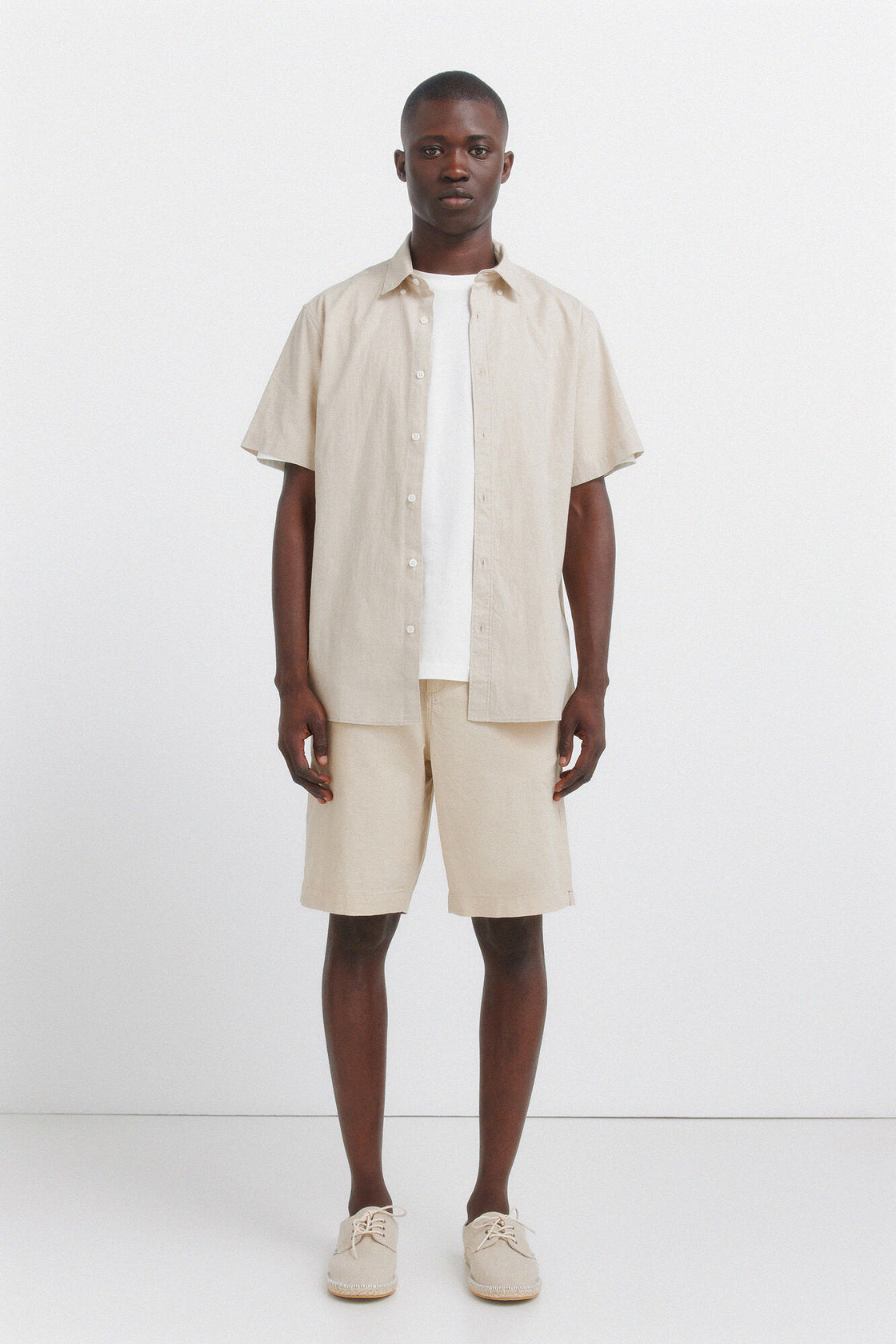 M LINEN BASIC SHORT SLEEVE