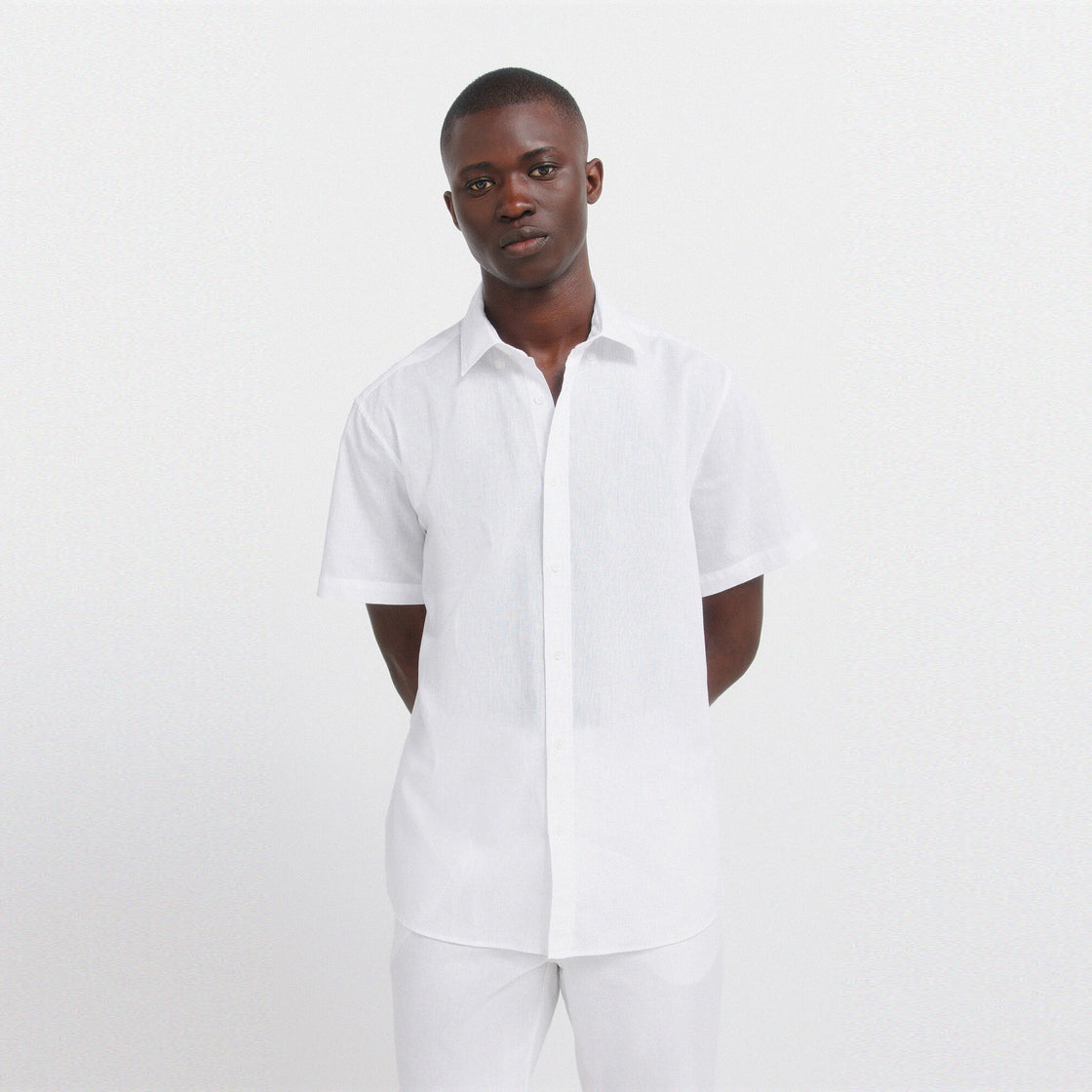 M LINEN BASIC SHORT SLEEVE