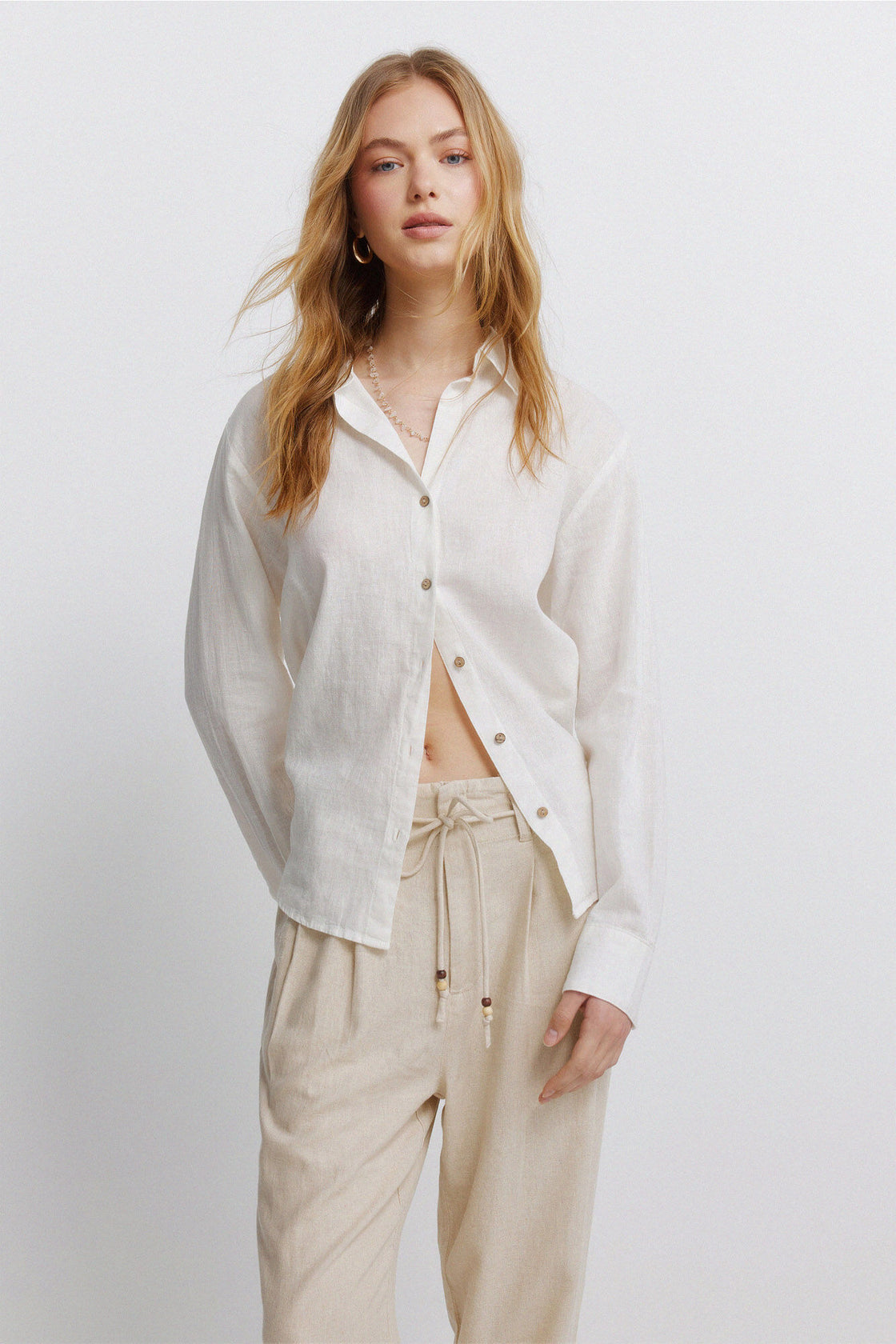 W 7.T.B.PANTALON LINO CORDON PIEDRA
