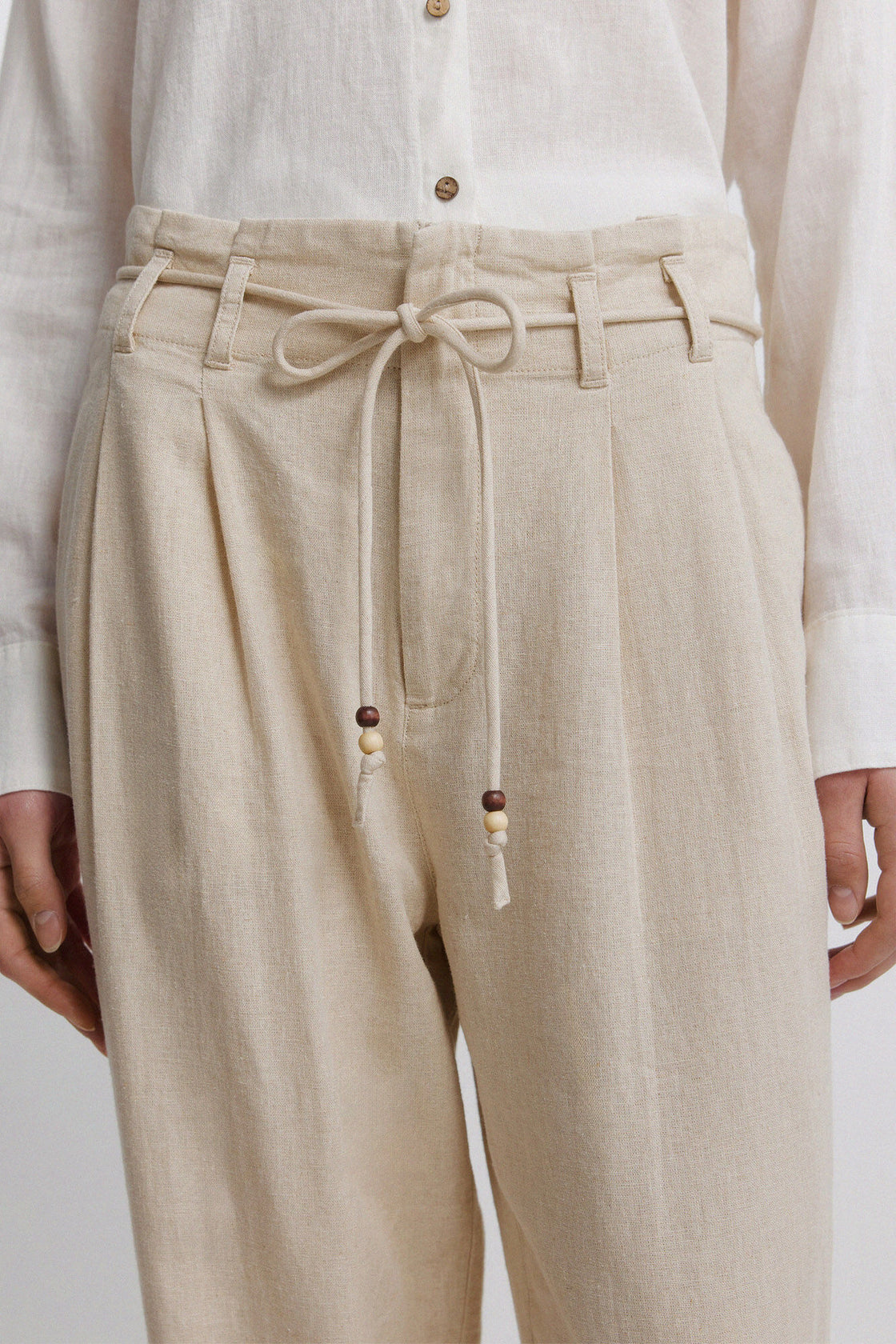 W 7.T.B.PANTALON LINO CORDON PIEDRA
