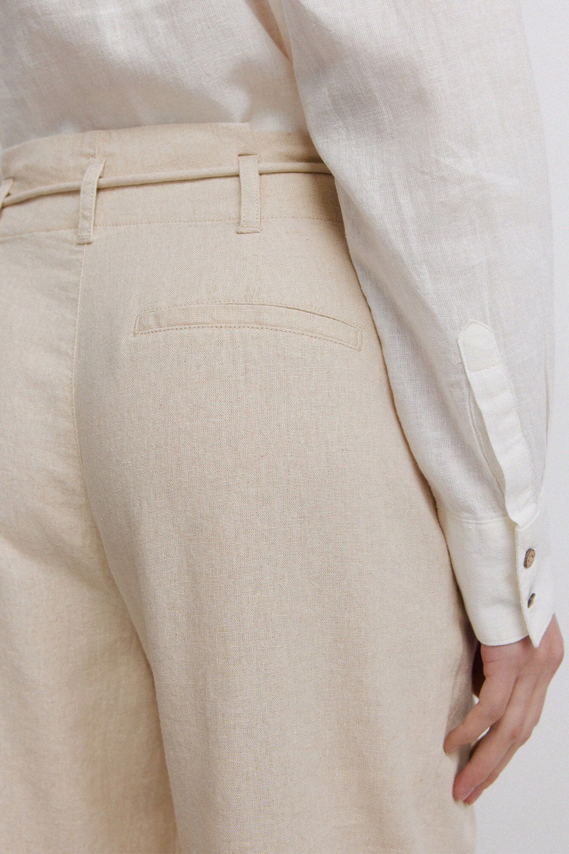 W 7.T.B.PANTALON LINO CORDON PIEDRA