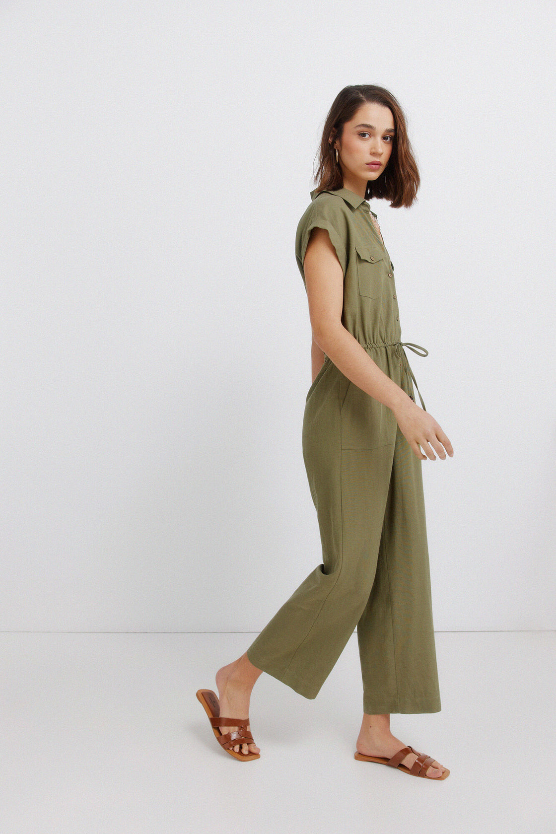 W LINEN JUMPSUIT
