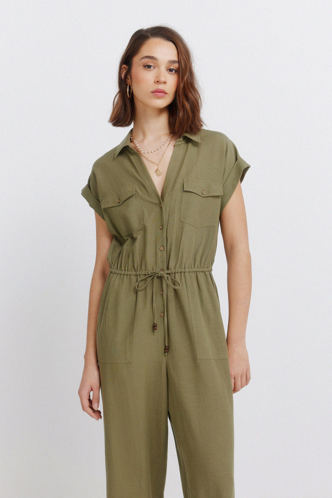 W LINEN JUMPSUIT