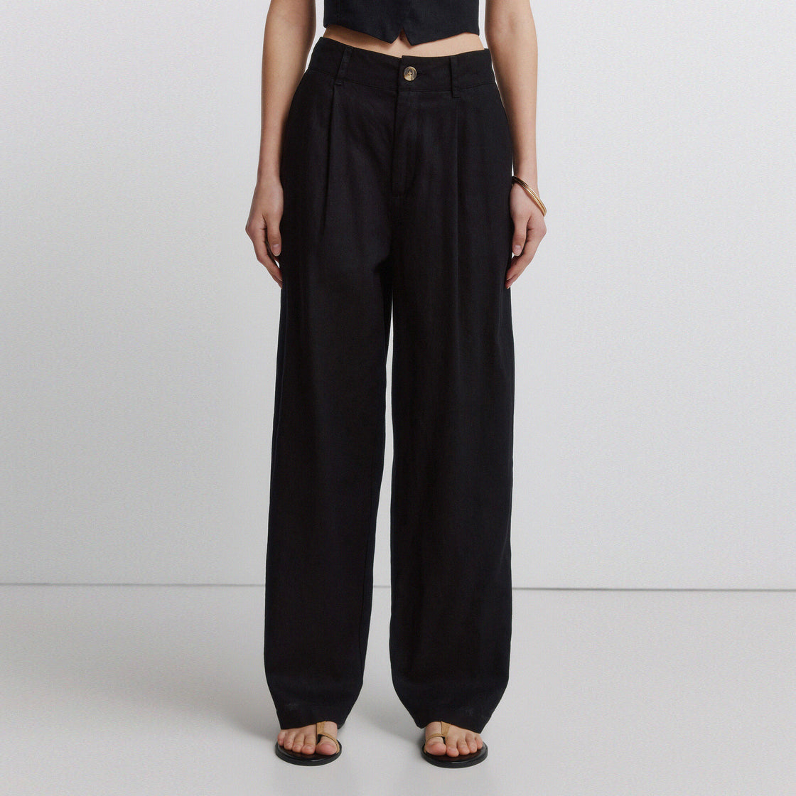 W 7.GYM.A.PANT LINO PINZAS NEGRO