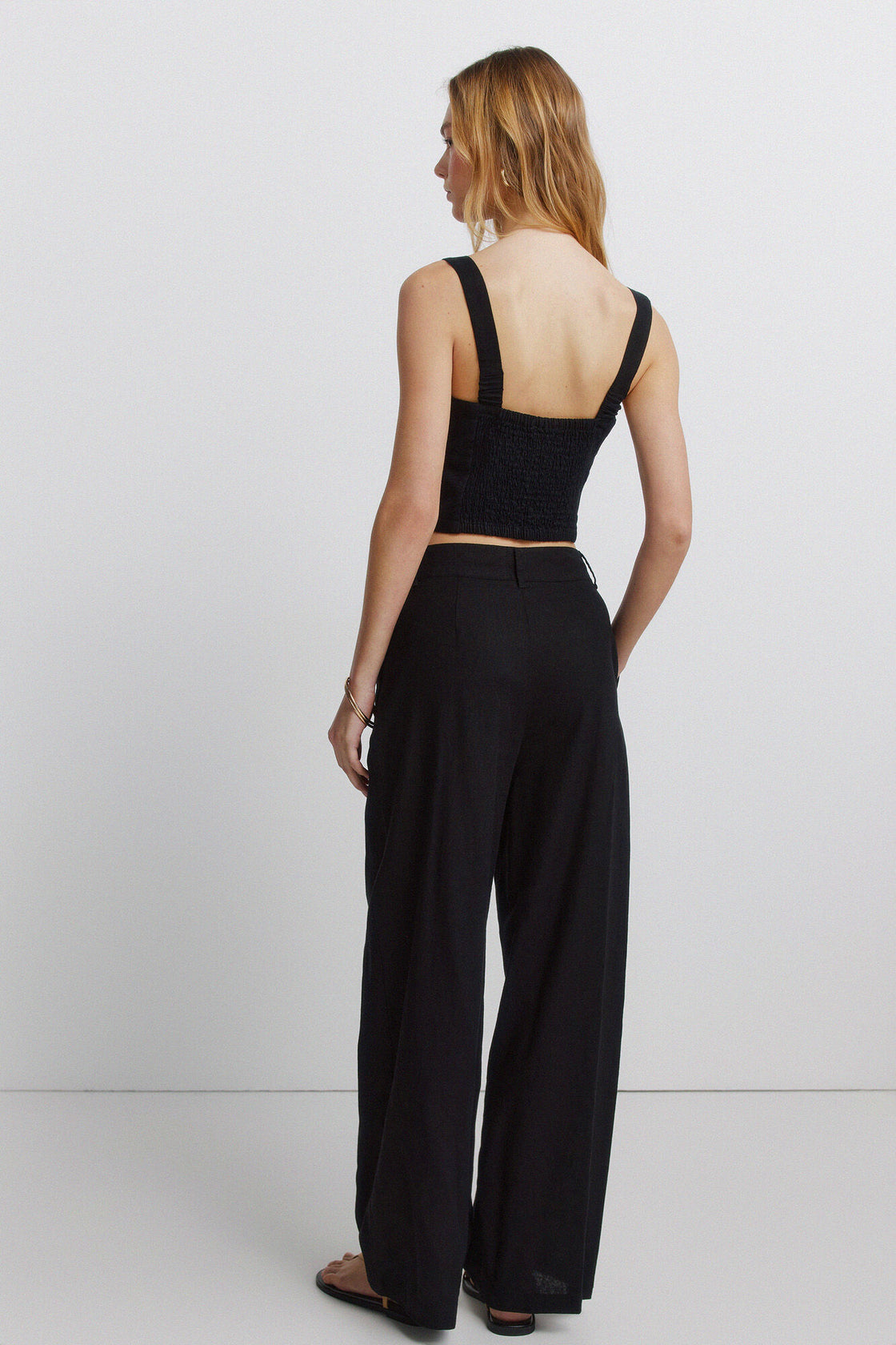 W 7.GYM.A.PANT LINO PINZAS NEGRO