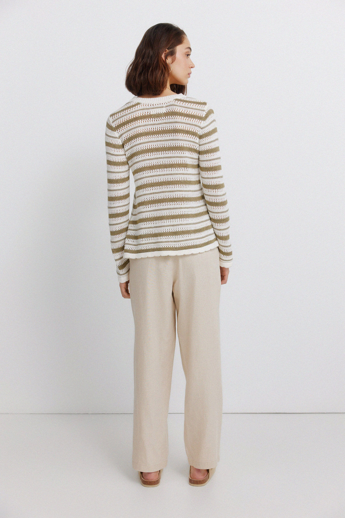 W LINEN PLEATED TROUSERS