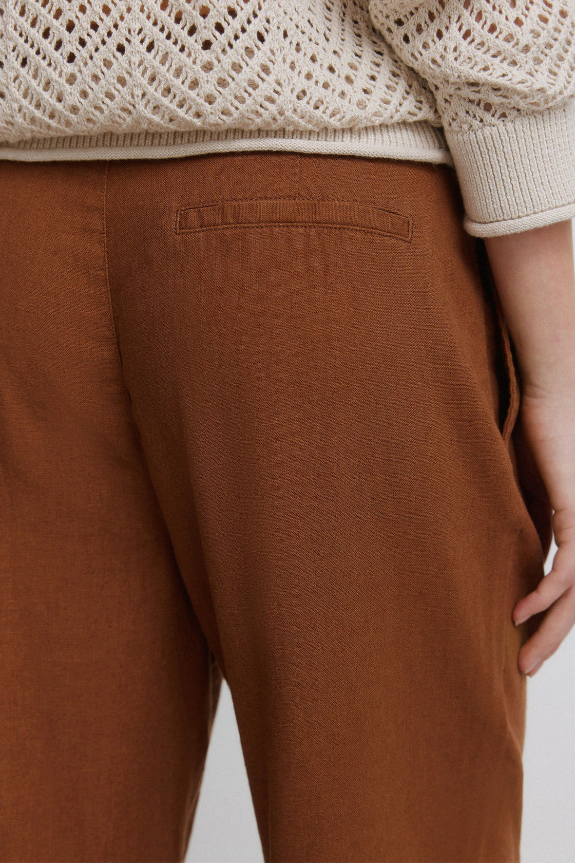 W 7.T.B.PANTALON LINO CORDON MARRON