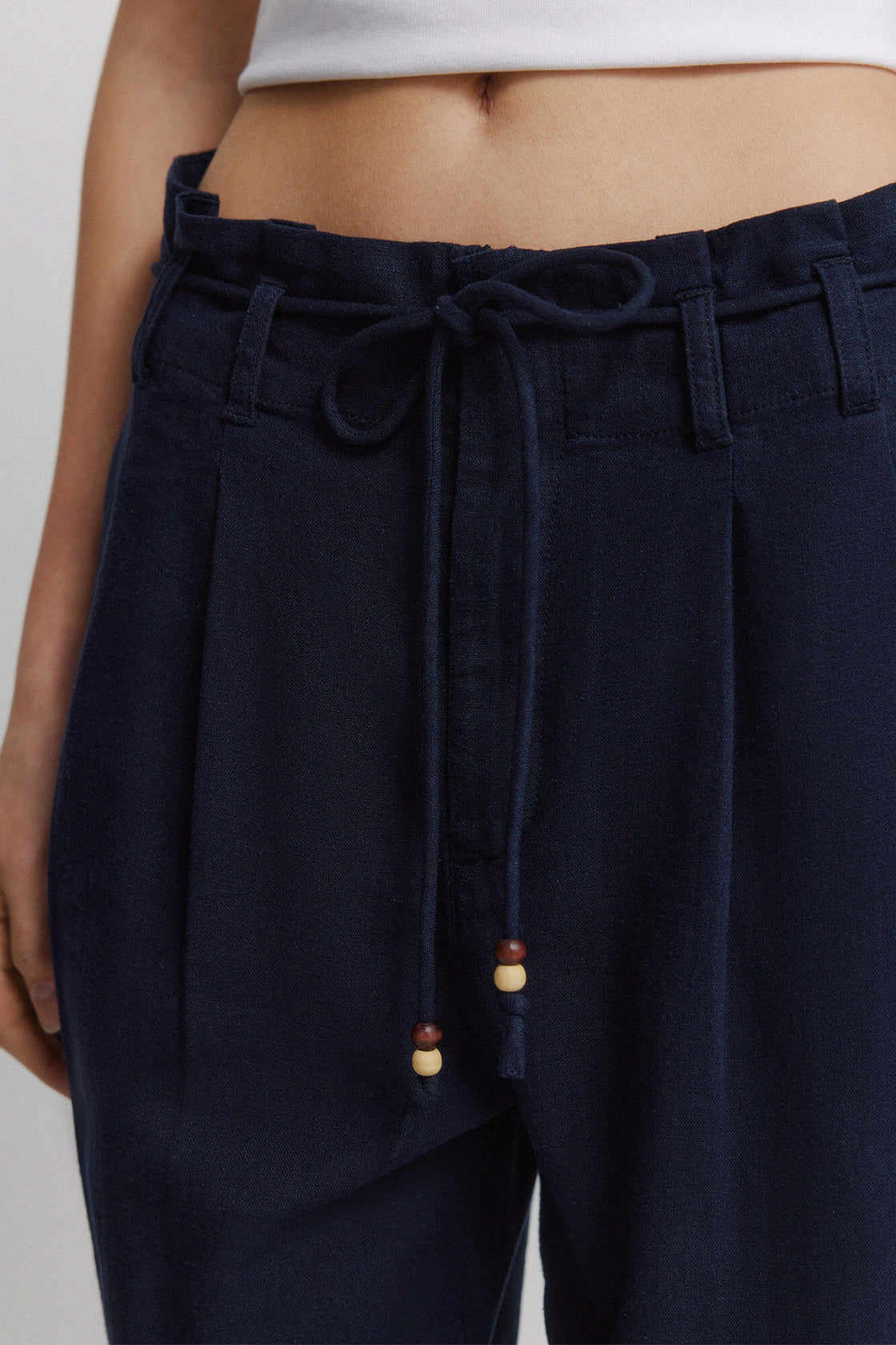 W 7.T.B.PANTALON LINO CORDON NAVY