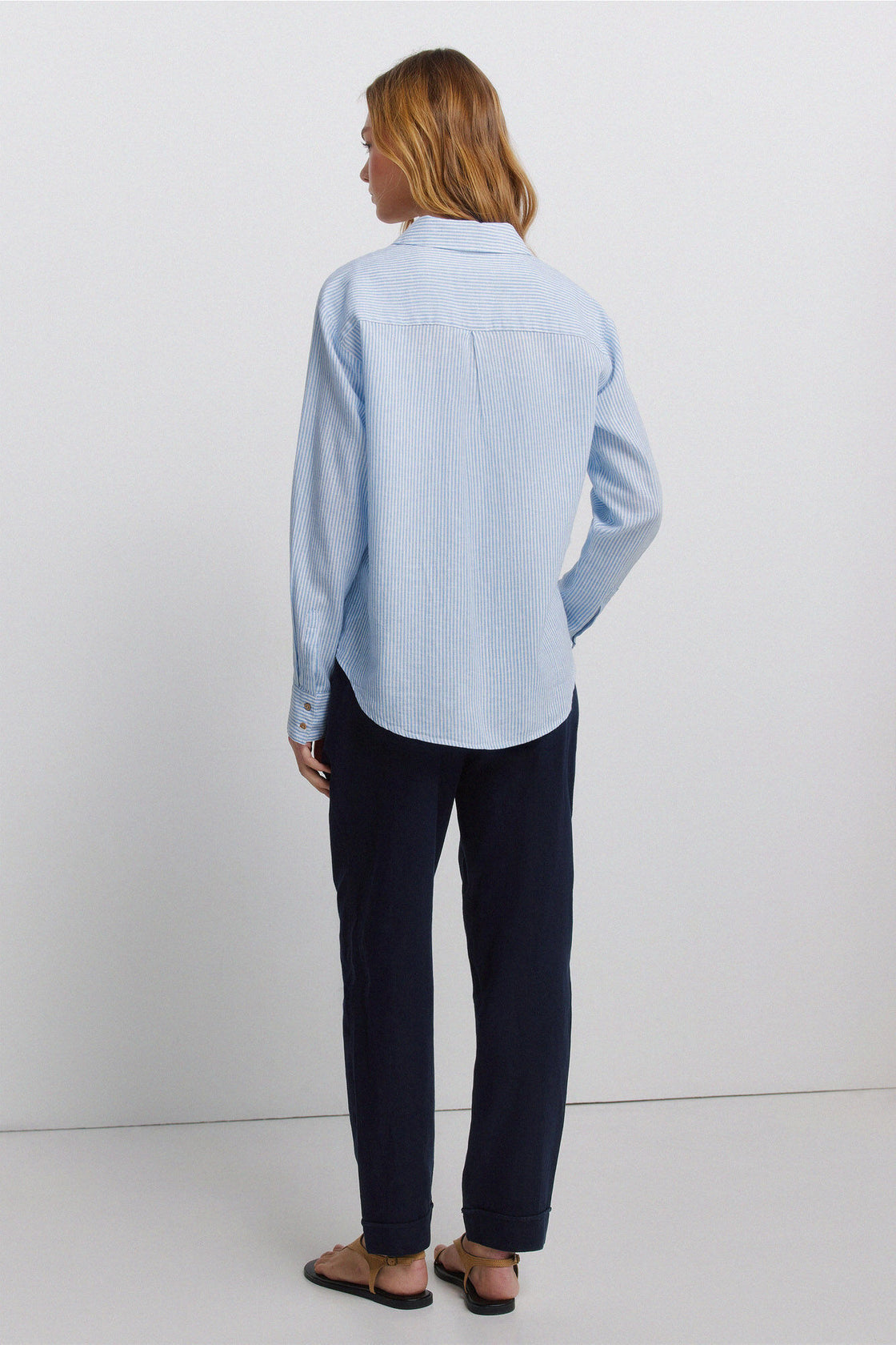 W 7.T.B.PANTALON LINO CORDON NAVY