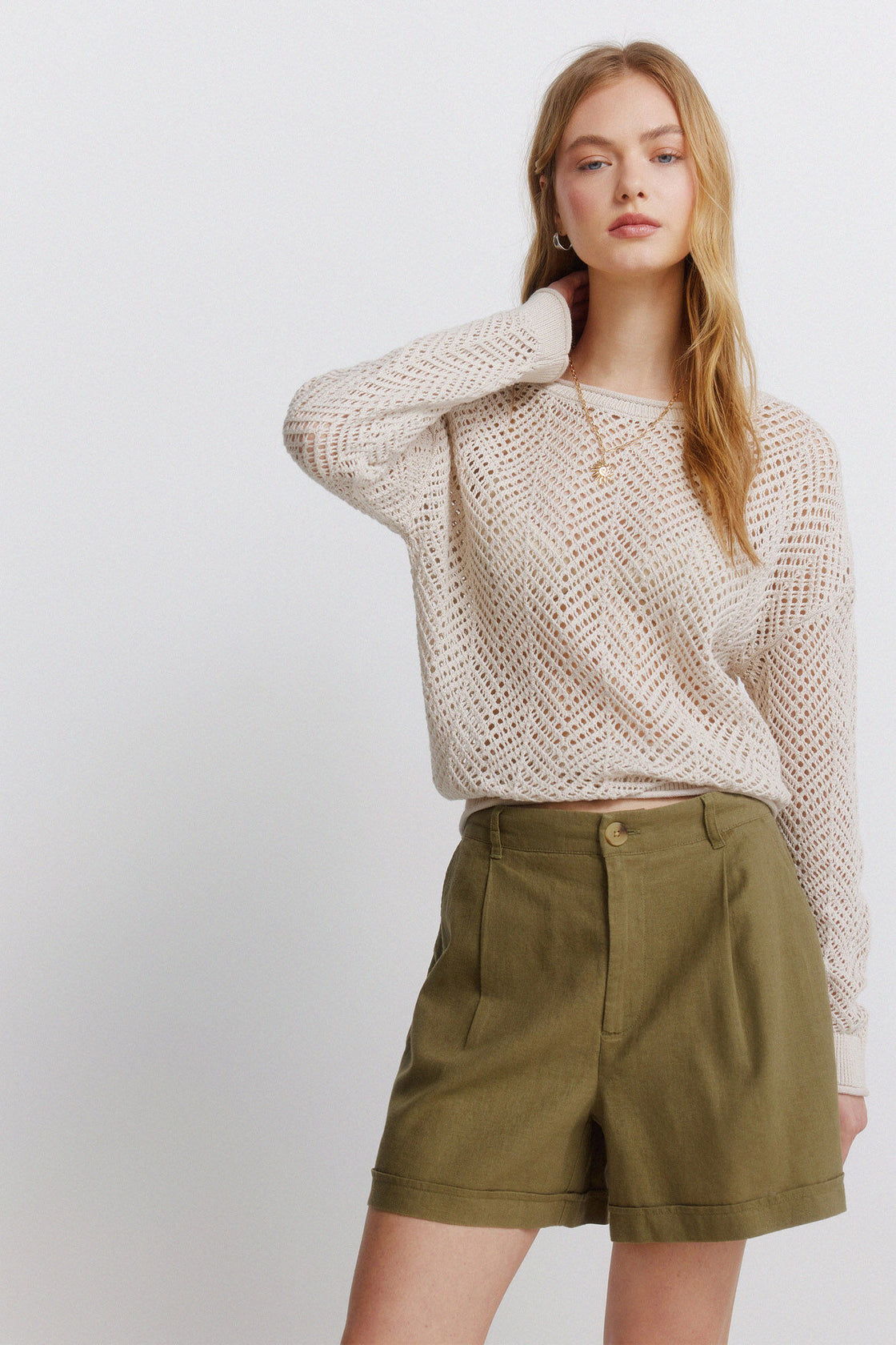 W 8.T.B.SHORT LINO CINTURON KHAKI