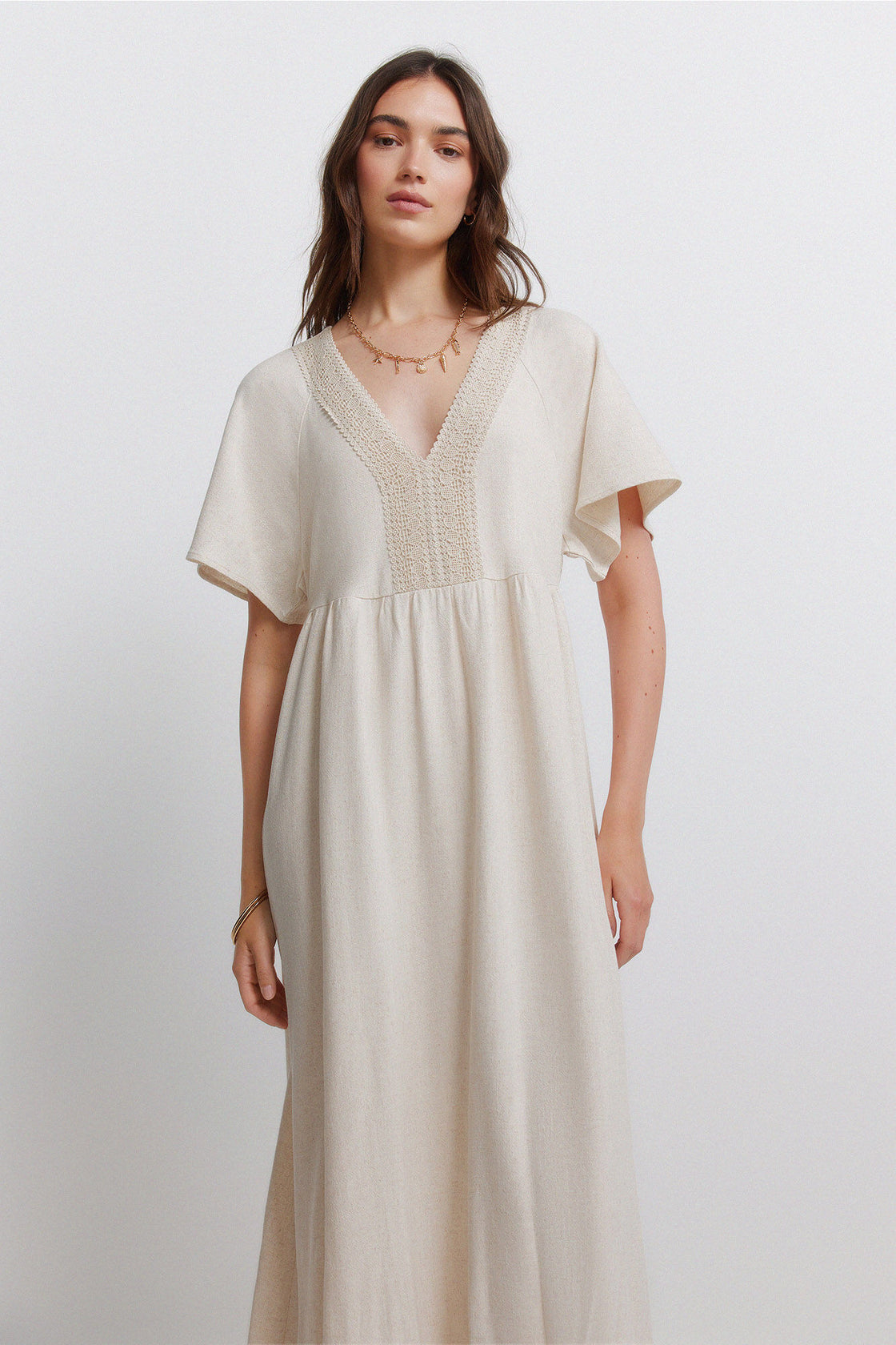 W 8.T.M.MIDI MC LINO CROCHET NATURAL