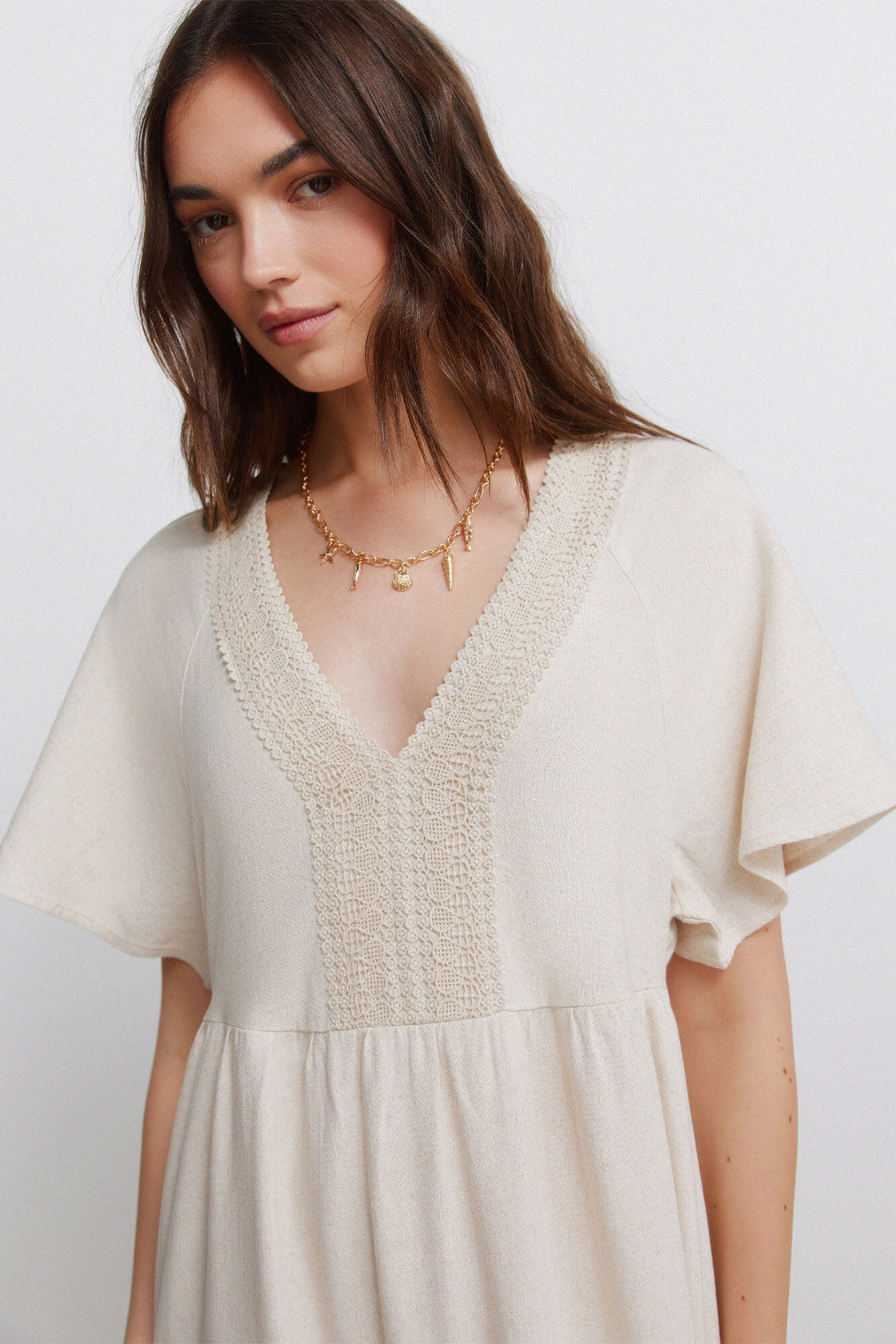 W 8.T.M.MIDI MC LINO CROCHET NATURAL